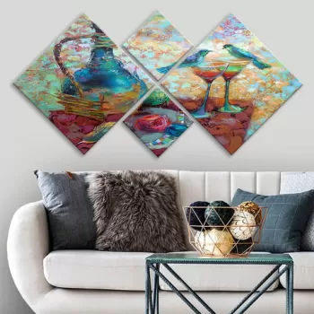 Set 4 tablouri decorative, 4MDF188401850, MDF, Imprimat UV, Multicolor imagine