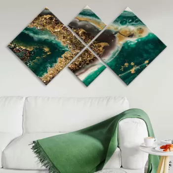 Set 4 tablouri decorative, 4MDF1920392204, MDF, Imprimat UV, Multicolor imagine