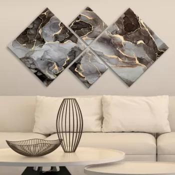 Set 4 tablouri decorative, 4MDF1931783480, MDF, Imprimat UV, Multicolor imagine