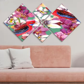 Set 4 tablouri decorative, 4MDF195377042, MDF, Imprimat UV, Multicolor imagine