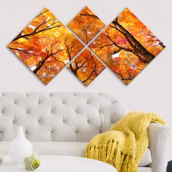 Set 4 tablouri decorative, 4MDF196435259, MDF, Imprimat UV, Multicolor imagine