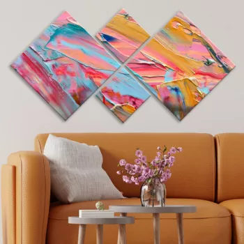 Set 4 tablouri decorative, 4MDF197416079, MDF, Imprimat UV, Multicolor imagine