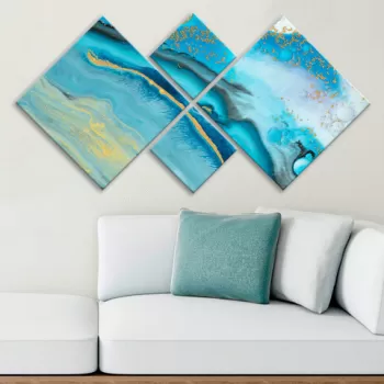 Set 4 tablouri decorative, 4MDF2032644, MDF, Imprimat UV, Multicolor imagine