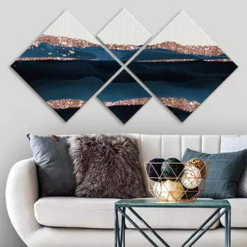 Set 4 tablouri decorative, 4MDF2052840, MDF, Imprimat UV, Multicolor imagine