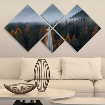 Set 4 tablouri decorative, 4MDF2092705, MDF, Imprimat UV, Multicolor imagine