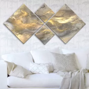 Set 4 tablouri decorative, 4MDF209500189, MDF, Imprimat UV, Multicolor imagine