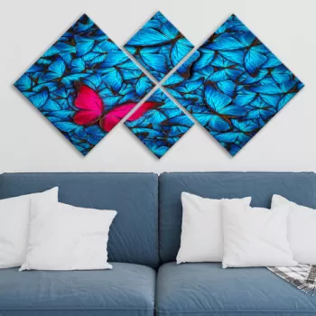 Set 4 tablouri decorative, 4MDF210081253, MDF, Imprimat UV, Multicolor imagine