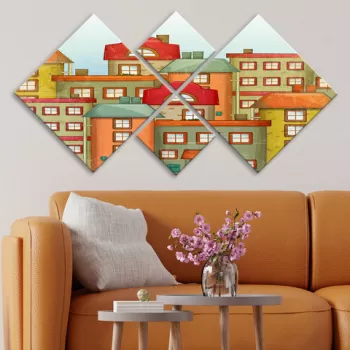 Set 4 tablouri decorative, 4MDF21275457, MDF, Imprimat UV, Multicolor imagine