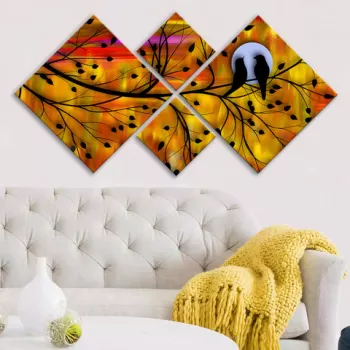 Set 4 tablouri decorative, 4MDF21764481286, MDF, Imprimat UV, Multicolor imagine