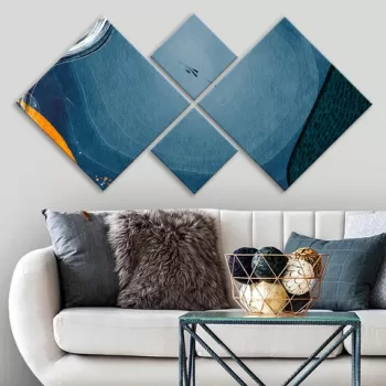 Set 4 tablouri decorative, 4MDF2209796, MDF, Imprimat UV, Multicolor imagine