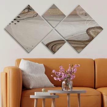 Set 4 tablouri decorative, 4MDF2209841, MDF, Imprimat UV, Multicolor imagine