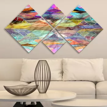 Set 4 tablouri decorative, 4MDF225299644, MDF, Imprimat UV, Multicolor imagine