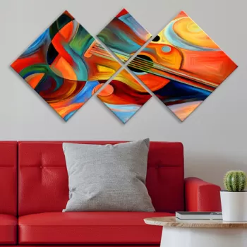 Set 4 tablouri decorative, 4MDF225928465, MDF, Imprimat UV, Multicolor imagine