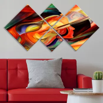 Set 4 tablouri decorative, 4MDF225930193, MDF, Imprimat UV, Multicolor imagine