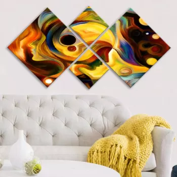 Set 4 tablouri decorative, 4MDF225930637, MDF, Imprimat UV, Multicolor imagine