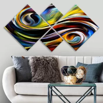 Set 4 tablouri decorative, 4MDF225930748, MDF, Imprimat UV, Multicolor imagine