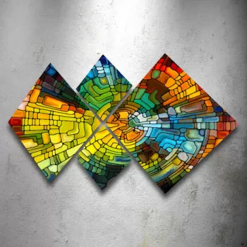 Set 4 tablouri decorative, 4MDF229038481, MDF, Imprimat UV, Multicolor imagine