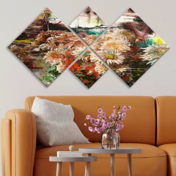 Set 4 tablouri decorative, 4MDF230311957, MDF, Imprimat UV, Multicolor imagine