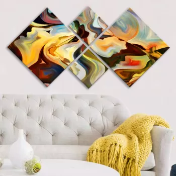 Set 4 tablouri decorative, 4MDF230711539, MDF, Imprimat UV, Multicolor imagine