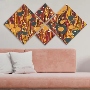 Set 4 tablouri decorative, 4MDF2369441, MDF, Imprimat UV, Multicolor imagine