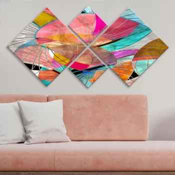 Set 4 tablouri decorative, 4MDF237840235, MDF, Imprimat UV, Multicolor imagine