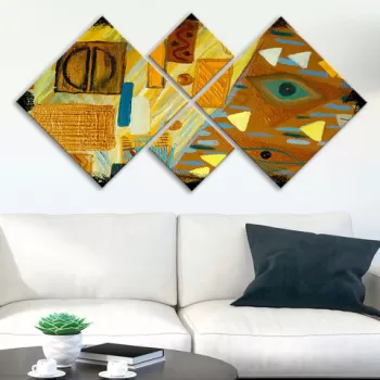 Set 4 tablouri decorative, 4MDF238938190, MDF, Imprimat UV, Multicolor imagine