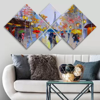 Set 4 tablouri decorative, 4MDF246961234, MDF, Imprimat UV, Multicolor imagine