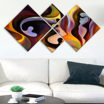 Set 4 tablouri decorative, 4MDF248687593, MDF, Imprimat UV, Multicolor imagine