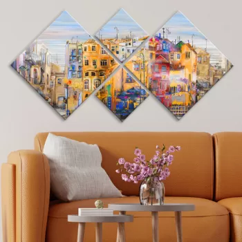 Set 4 tablouri decorative, 4MDF249998776, MDF, Imprimat UV, Multicolor imagine