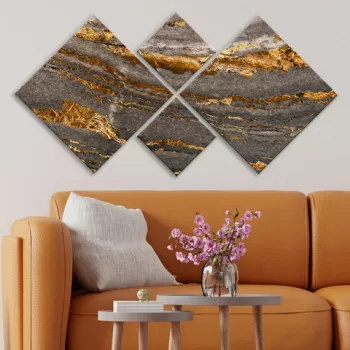 Set 4 tablouri decorative, 4MDF2524484, MDF, Imprimat UV, Multicolor imagine