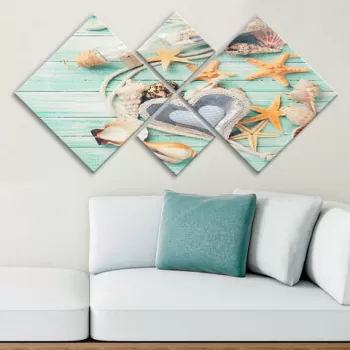 Set 4 tablouri decorative, 4MDF262793924, MDF, Imprimat UV, Multicolor imagine