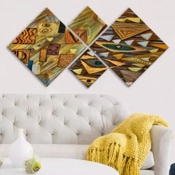 Set 4 tablouri decorative, 4MDF264363845, MDF, Imprimat UV, Multicolor imagine