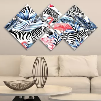 Set 4 tablouri decorative, 4MDF265044782, MDF, Imprimat UV, Multicolor imagine