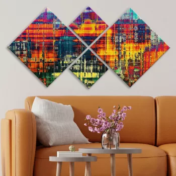 Set 4 tablouri decorative, 4MDF269679014, MDF, Imprimat UV, Multicolor imagine