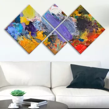 Set 4 tablouri decorative, 4MDF269895851, MDF, Imprimat UV, Multicolor imagine