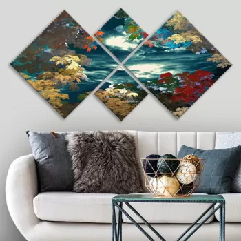 Set 4 tablouri decorative, 4MDF271268315, MDF, Imprimat UV, Multicolor imagine