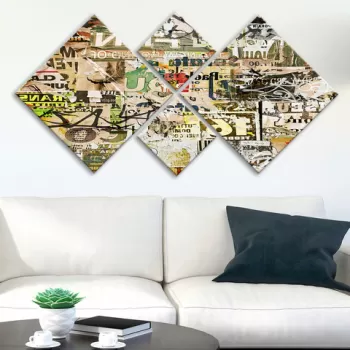 Set 4 tablouri decorative, 4MDF27905032, MDF, Imprimat UV, Multicolor imagine