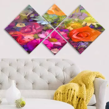 Set 4 tablouri decorative, 4MDF282842702, MDF, Imprimat UV, Multicolor imagine