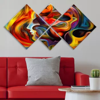Set 4 tablouri decorative, 4MDF284534675, MDF, Imprimat UV, Multicolor imagine