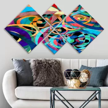 Set 4 tablouri decorative, 4MDF289202369, MDF, Imprimat UV, Multicolor imagine