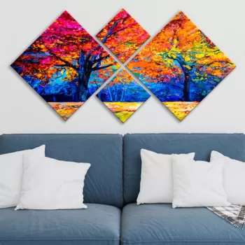 Set 4 tablouri decorative, 4MDF292880360, MDF, Imprimat UV, Multicolor imagine