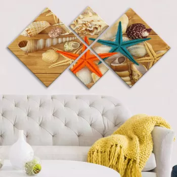 Set 4 tablouri decorative, 4MDF293204606, MDF, Imprimat UV, Multicolor imagine