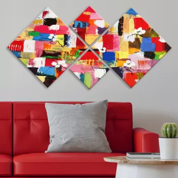 Set 4 tablouri decorative, 4MDF2956111, MDF, Imprimat UV, Multicolor imagine