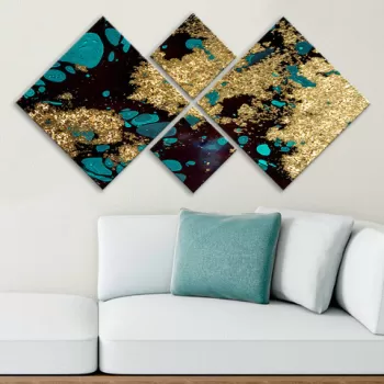 Set 4 tablouri decorative, 4MDF297812846, MDF, Imprimat UV, Multicolor imagine