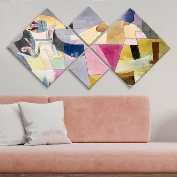Set 4 tablouri decorative, 4MDF2990684, MDF, Imprimat UV, Multicolor imagine