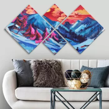 Set 4 tablouri decorative, 4MDF3034580, MDF, Imprimat UV, Multicolor imagine