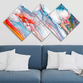 Set 4 tablouri decorative, 4MDF30803112803, MDF, Imprimat UV, Multicolor imagine