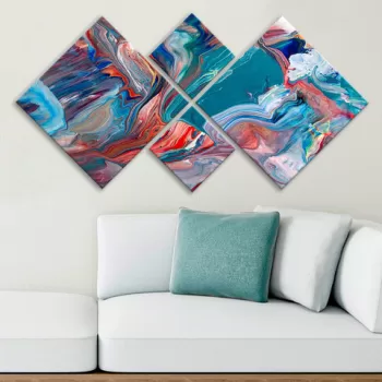 Set 4 tablouri decorative, 4MDF3112796, MDF, Imprimat UV, Multicolor imagine