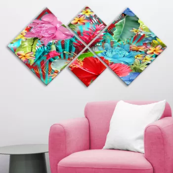 Set 4 tablouri decorative, 4MDF316140269, MDF, Imprimat UV, Multicolor imagine