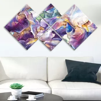 Set 4 tablouri decorative, 4MDF331073987, MDF, Imprimat UV, Multicolor imagine